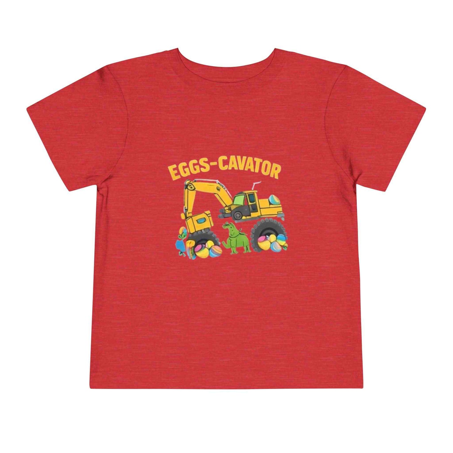 Toddler Easter shirt with eggs-cavator construction excavator and colorful Easter eggs design