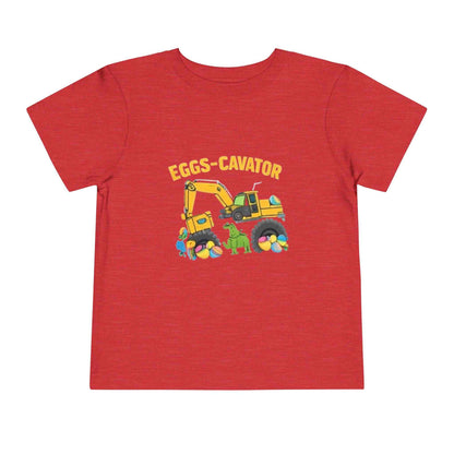 Toddler Easter shirt with eggs-cavator construction excavator and colorful Easter eggs design