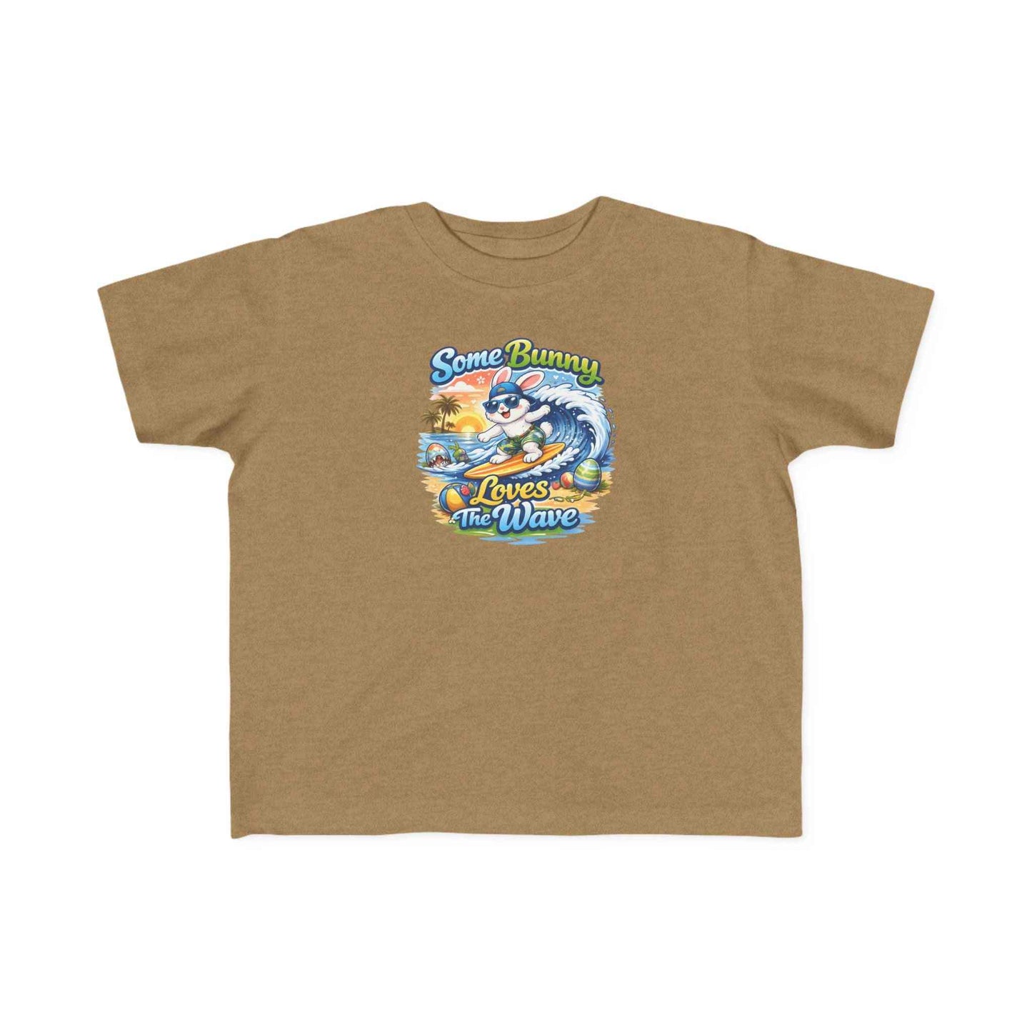 Toddler tee with surf bunny graphic and lightweight cotton fabric for comfortable beach play