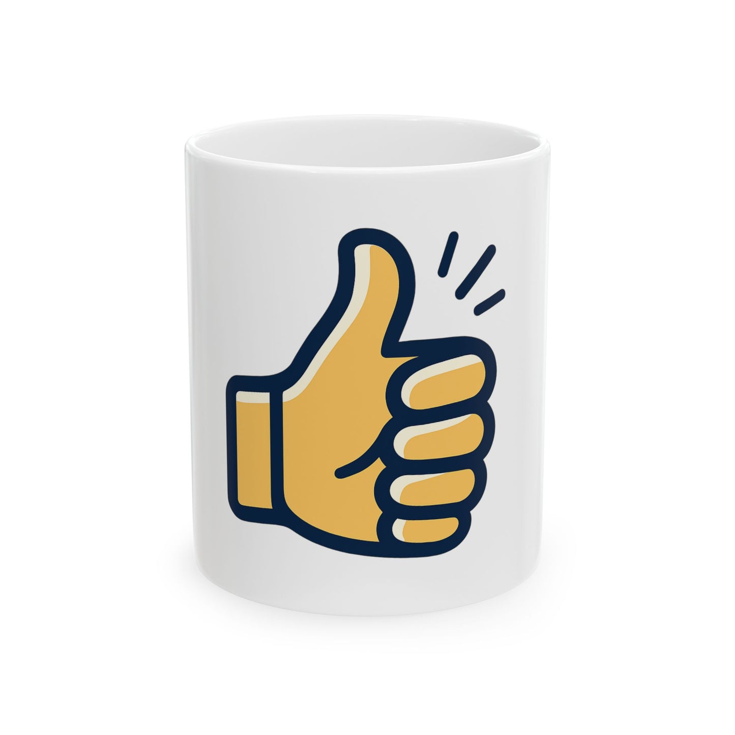 Thumbs up Emoji Ceramic Mug - Perfect Gift for Friends, Coffee Lovers, Valentine's Day, Anniversary, Cute Home Decor