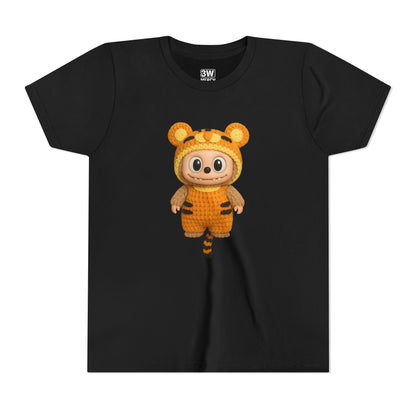 Tiger-Inspired Labooboo Youth Tee, Kids Animal T-Shirt, Fun Playwear, Gift for Birthdays, Woodland Adventure, Back-to-School, Halloween
