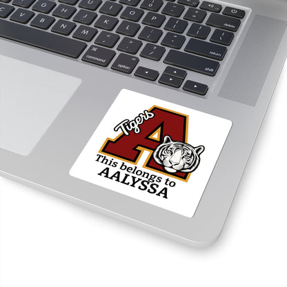 Personalized Tiger Kiss-Cut Stickers | Custom Name Decals for Students, School Supplies, Laptop Stickers, Gift Ideas