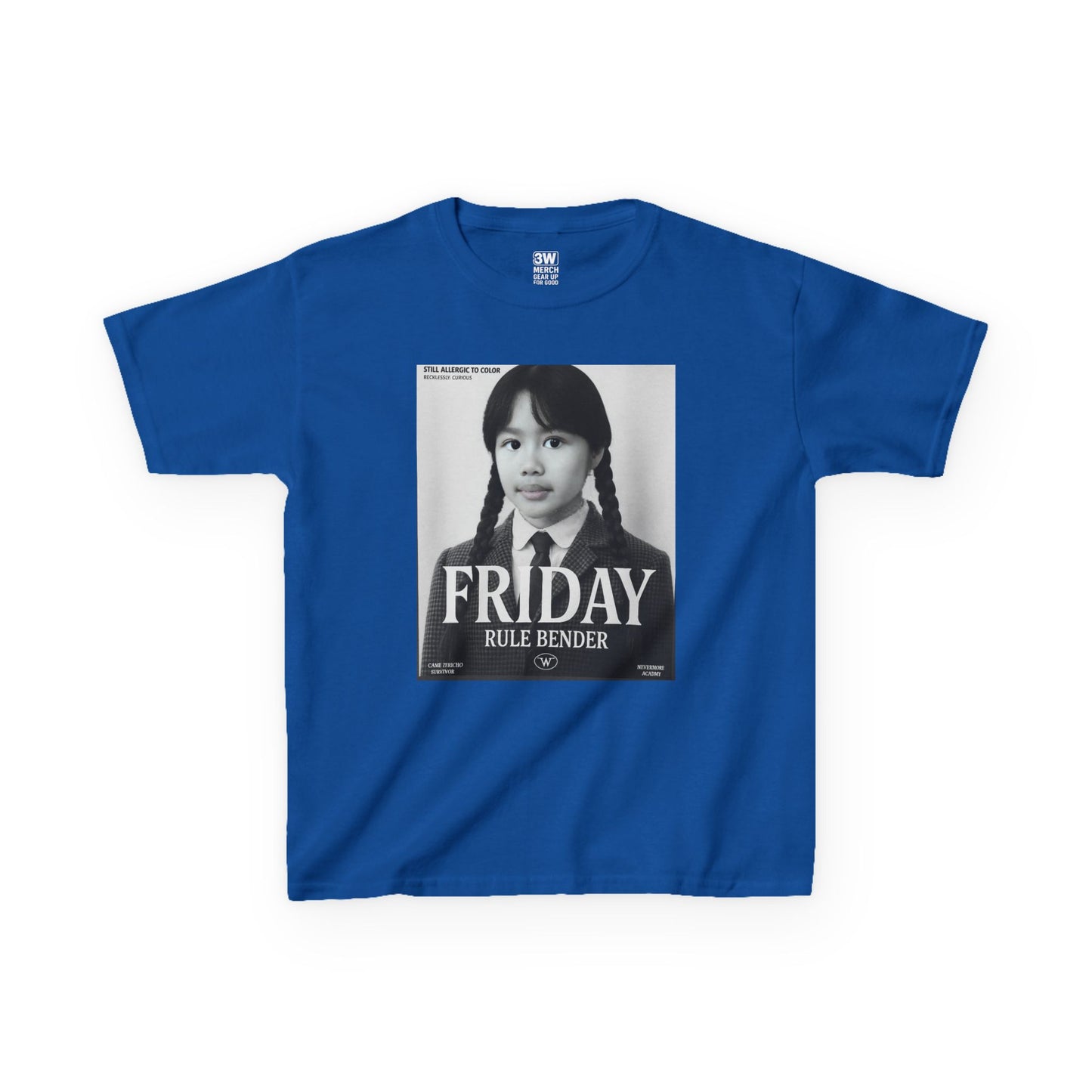 Custom “Friday Rule Bender” T-Shirt — Personalized Face Tee | Dark Academia Kawaii | Aesthetic Y2K Outfit | Halloween Cute Creepy Vibes | Custom Day of the Week Shirt