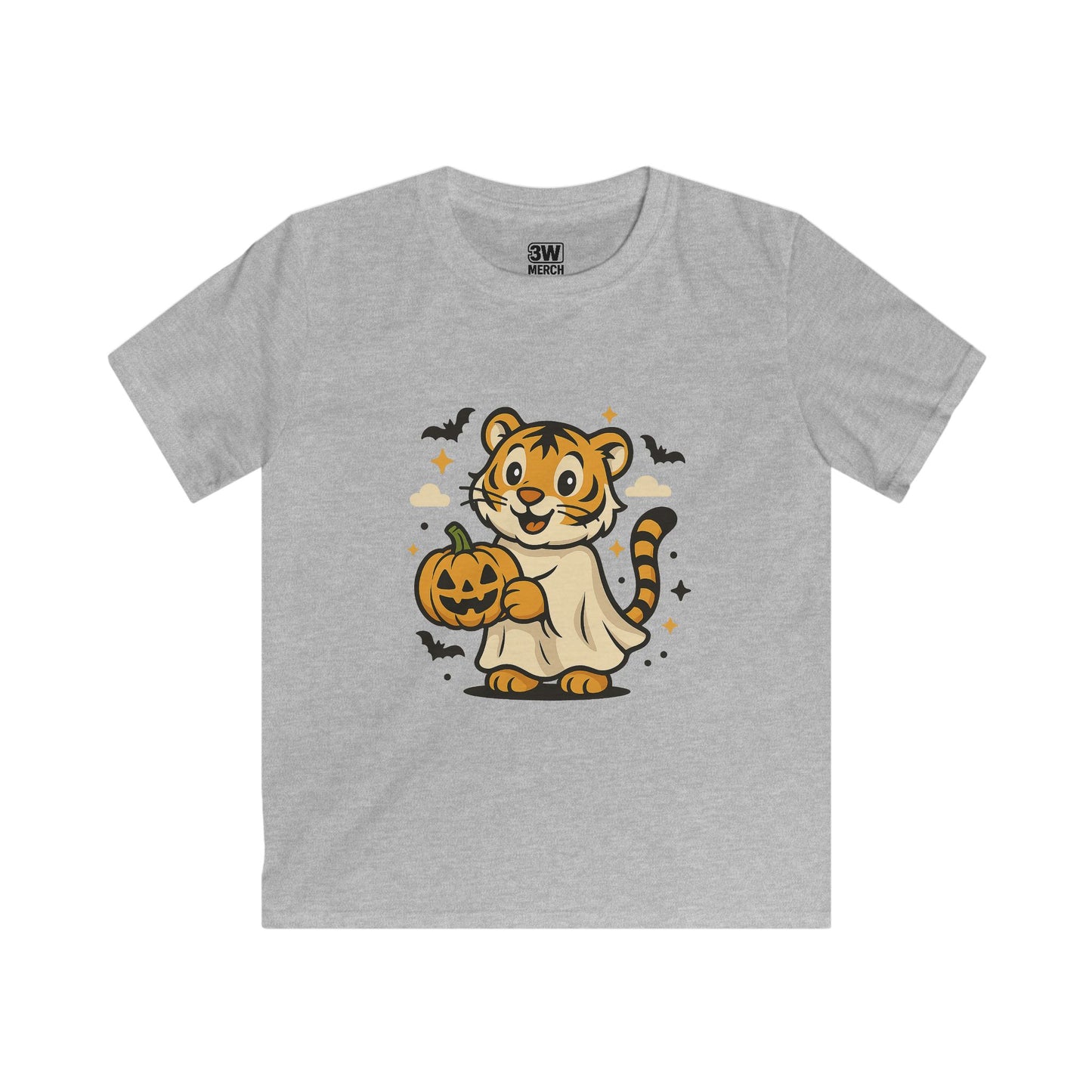 Kids Halloween Tee, Tiger with Pumpkin Shirt, Halloween Costume Tee, Cute Kids Shirt, Trick or Treat Top