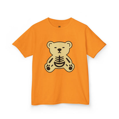 Halloween Skeleton Bear Kids Tee, Cute Graphic Tee, Halloween Costume Shirt, Birthday Gift for Kids, Fun Toddler Apparel