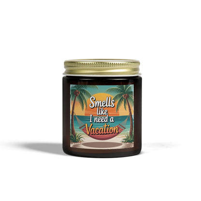 Vacation Vibe Scented Candle - Tropical Coconut Apricot Wax, Ideal for Relaxation, Gift for Her, Home Decor, Beach Lovers