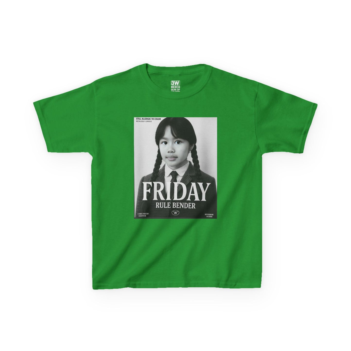 Custom “Friday Rule Bender” T-Shirt — Personalized Face Tee | Dark Academia Kawaii | Aesthetic Y2K Outfit | Halloween Cute Creepy Vibes | Custom Day of the Week Shirt