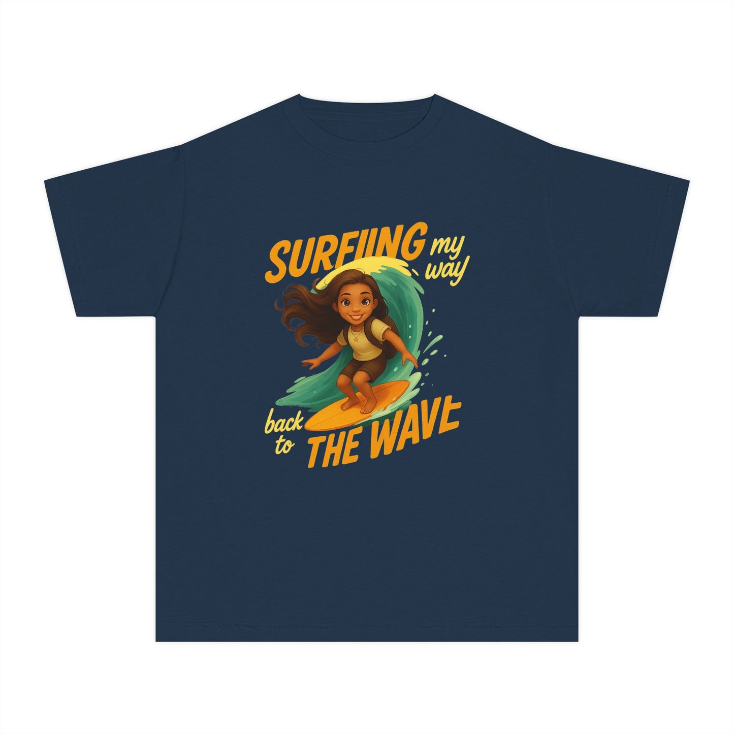 Surfing Kids Softstyle Tee, Ocean Vibes T-Shirt for Kids, Summer Fun Shirt, Surfing Tee for Boys and Girls, Beach Day Outfit
