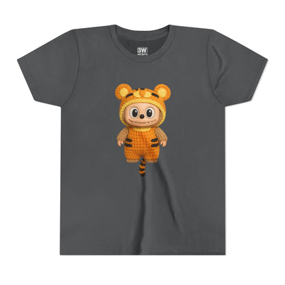 Tiger-Inspired Labooboo Youth Tee, Kids Animal T-Shirt, Fun Playwear, Gift for Birthdays, Woodland Adventure, Back-to-School, Halloween