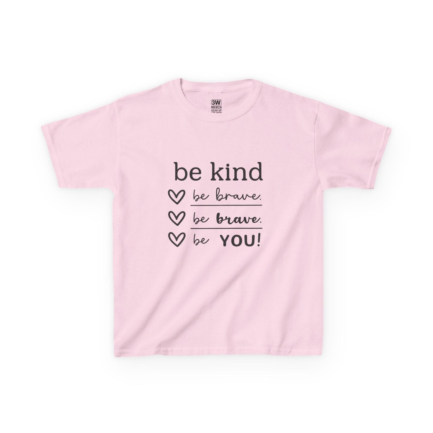 Kids Tee Inspirational Be Kind Be Brave Motivational Shirt Kids Inspirational Tee, for Boys and Girls, Everyday Wear, Gift for Children
