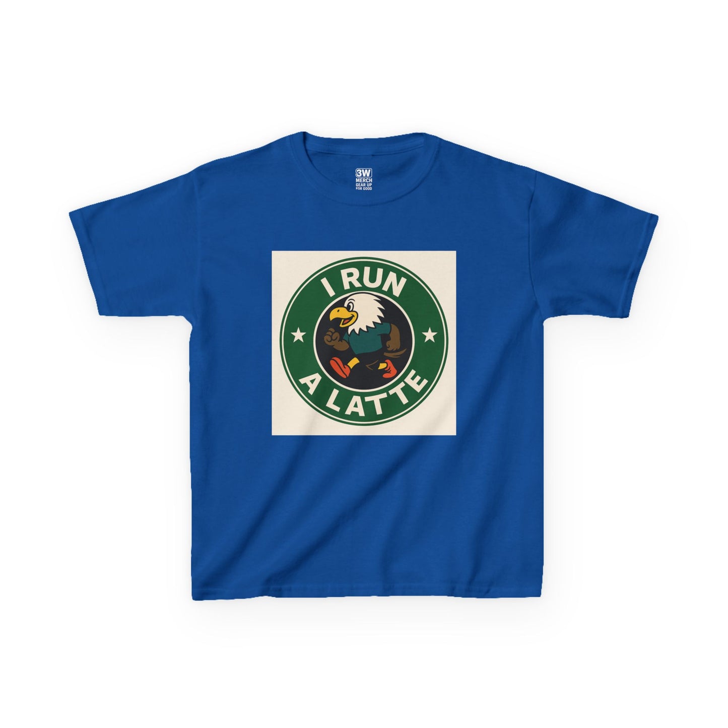 I Run a Latte Shirt – Funny Running Eagle Coffee Lover Tee, Marathon Runner Gift, Fitness & Caffeine Humor Top