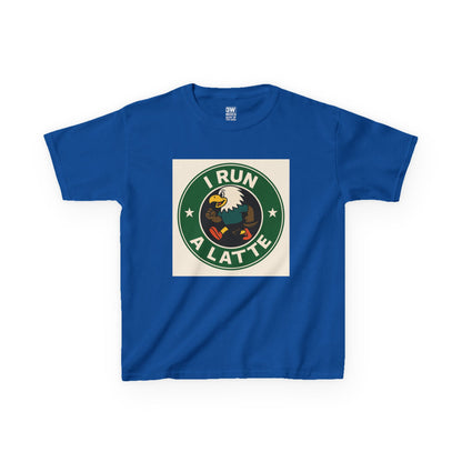 I Run a Latte Shirt – Funny Running Eagle Coffee Lover Tee, Marathon Runner Gift, Fitness & Caffeine Humor Top