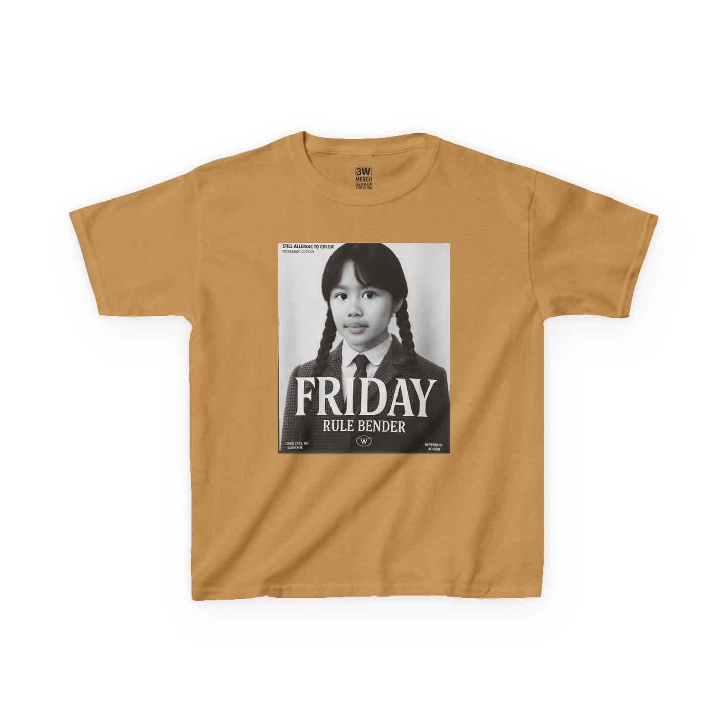 Custom “Friday Rule Bender” T-Shirt — Personalized Face Tee | Dark Academia Kawaii | Aesthetic Y2K Outfit | Halloween Cute Creepy Vibes | Custom Day of the Week Shirt