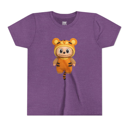 Tiger-Inspired Labooboo Youth Tee, Kids Animal T-Shirt, Fun Playwear, Gift for Birthdays, Woodland Adventure, Back-to-School, Halloween