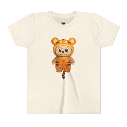 Tiger-Inspired Labooboo Youth Tee, Kids Animal T-Shirt, Fun Playwear, Gift for Birthdays, Woodland Adventure, Back-to-School, Halloween