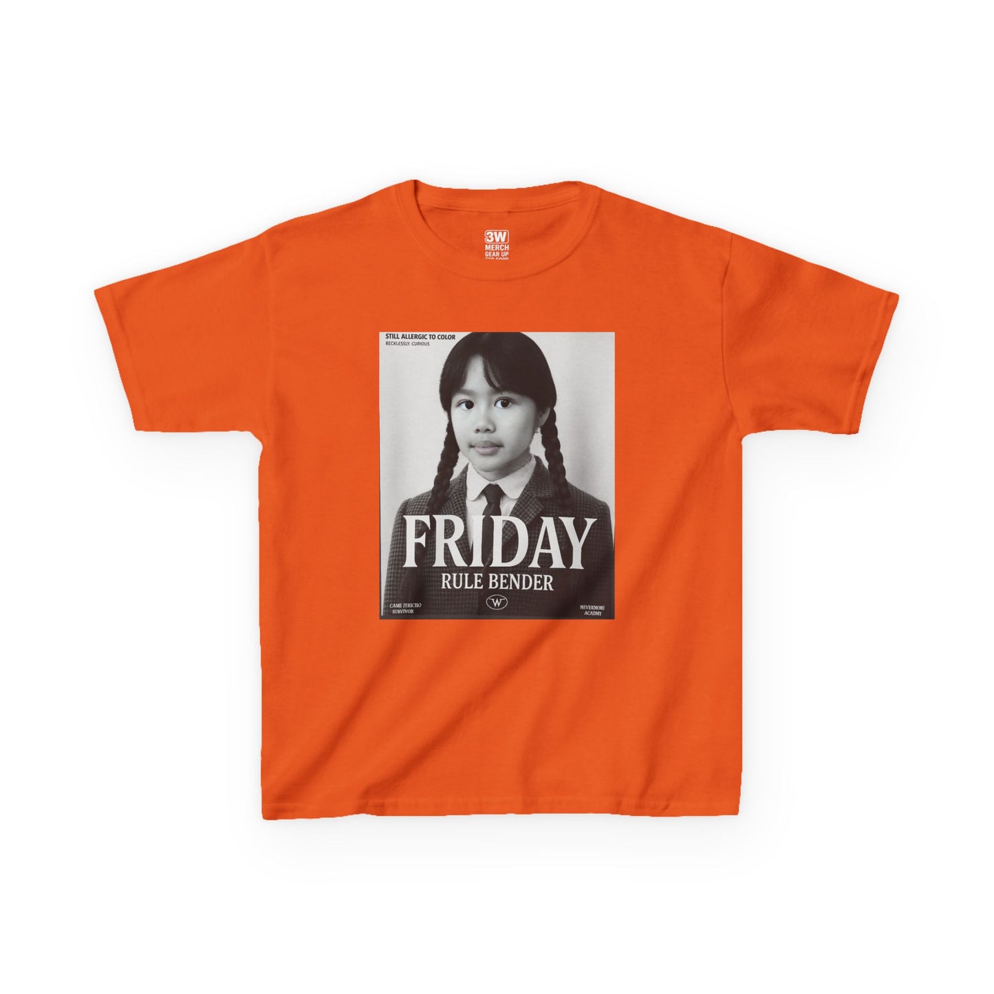 Custom “Friday Rule Bender” T-Shirt — Personalized Face Tee | Dark Academia Kawaii | Aesthetic Y2K Outfit | Halloween Cute Creepy Vibes | Custom Day of the Week Shirt