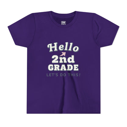 Hello 2nd Grade Youth Tee | Back to School Shirt, Kids Learning Gear, Fun Classroom Clothing, Educational Apparel, Teacher Gift