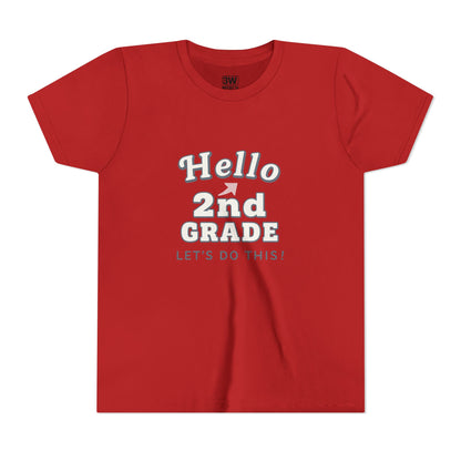Hello 2nd Grade Youth Tee | Back to School Shirt, Kids Learning Gear, Fun Classroom Clothing, Educational Apparel, Teacher Gift