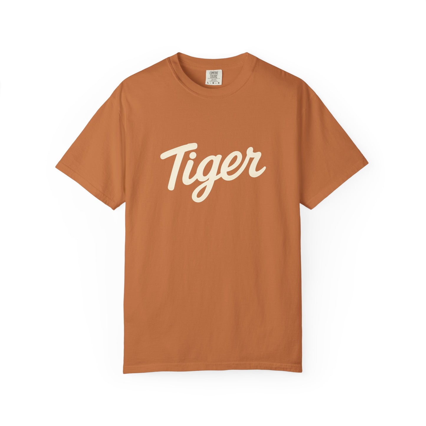 Adult Tiger Garment-Dyed T-Shirt, Casual Wear, Street Style, Animal Lovers Gift, Unique Graphic Tee, Summer Fashion