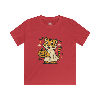 Kids Halloween Tee, Tiger with Pumpkin Shirt, Halloween Costume Tee, Cute Kids Shirt, Trick or Treat Top