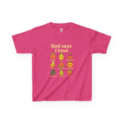 God Says I Have Toddler T-Shirt, Cute Kids Tee, Fun Fruit Design, Christian Apparel, Birthday Gift, Summer Wear