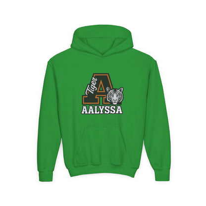 Customizable Big A - Youth Heavy Blend Hooded Sweatshirt - Tiger Theme - Customizable/ Personalize