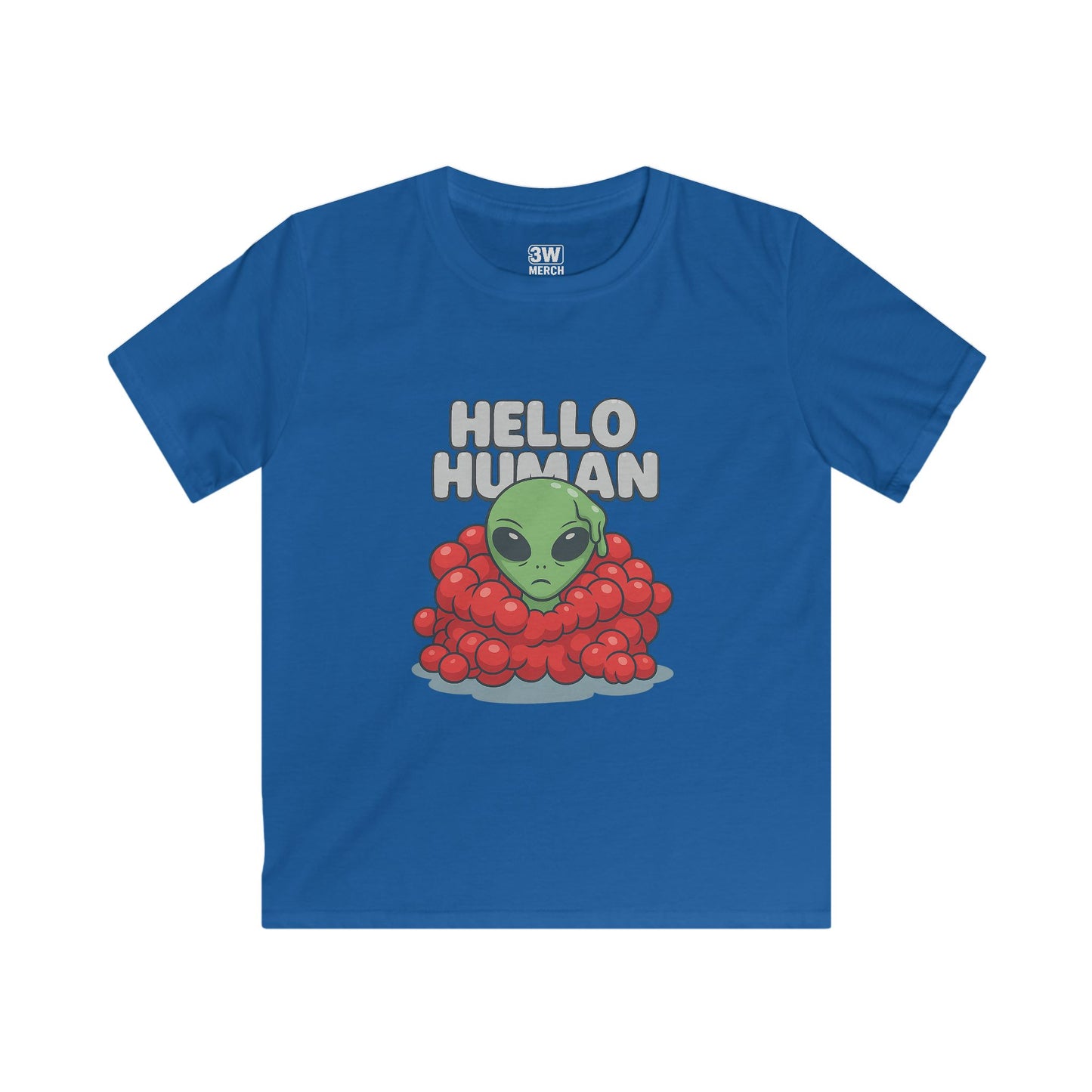 Hello Human Alien Halloween Shirt Spooky UFO Graphic Tee, Funny Sci Fi Costume Top, Creepy Cute Alien T-Shirt