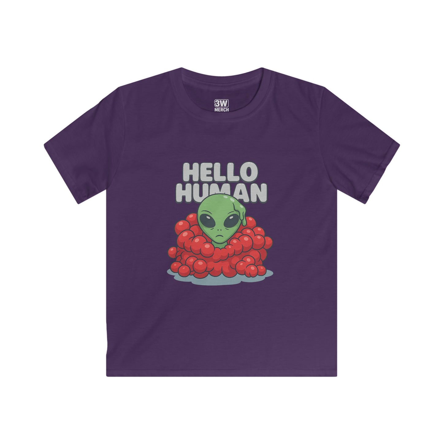 Hello Human Alien Halloween Shirt Spooky UFO Graphic Tee, Funny Sci Fi Costume Top, Creepy Cute Alien T-Shirt