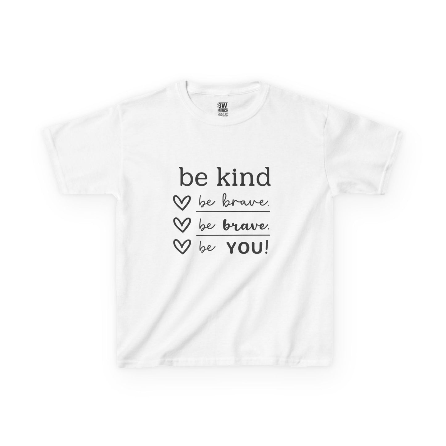 Kids Tee Inspirational Be Kind Be Brave Motivational Shirt Kids Inspirational Tee, for Boys and Girls, Everyday Wear, Gift for Children