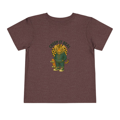 Cute Toddler Short Sleeve Tee with Tiger 'Creep It Real' Design, Kids' Summer Shirt, Halloween Outfit, Everyday Wear, Gift for Toddlers