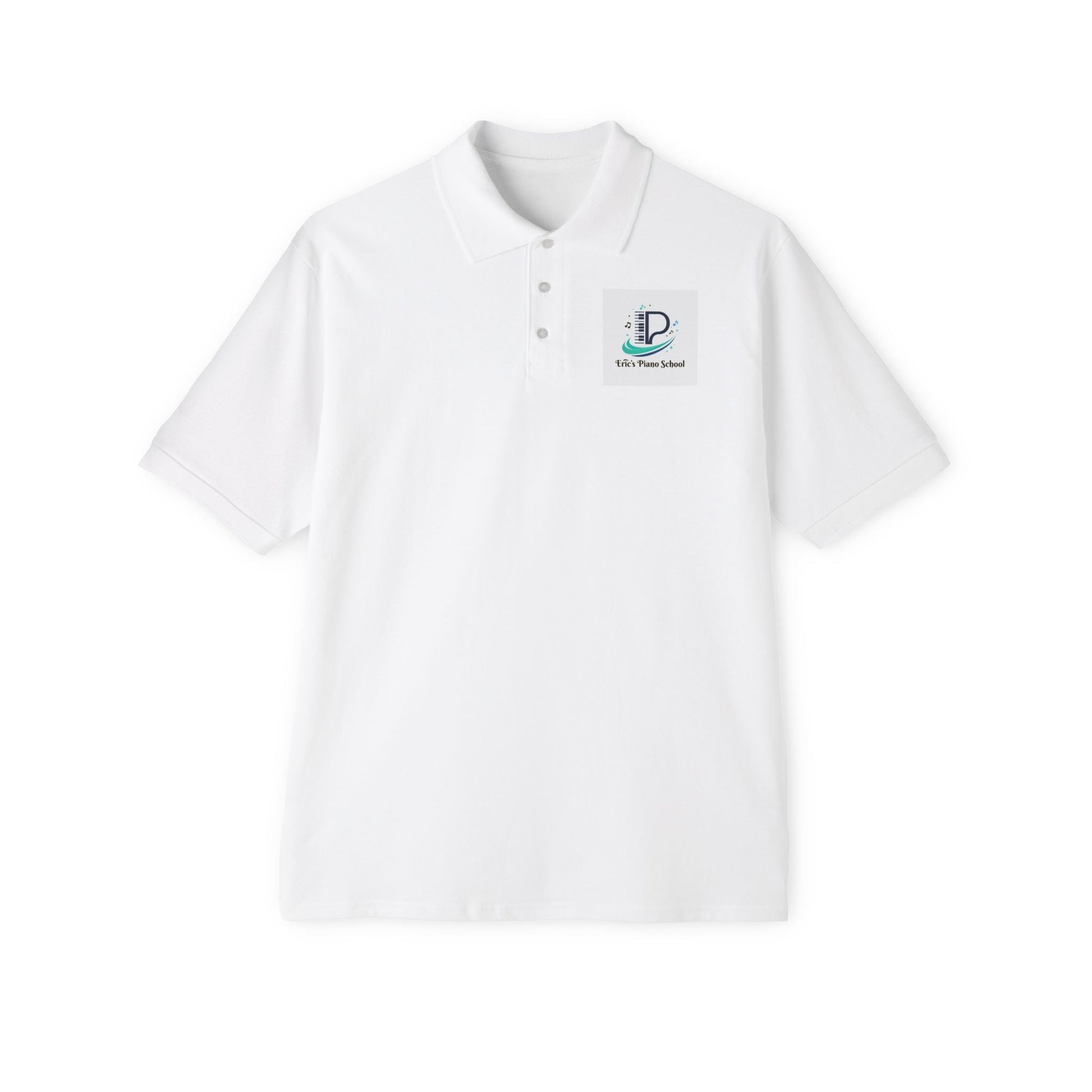 Men's custom piqué polo shirt with Coastal Coffee logo embroidered on chest