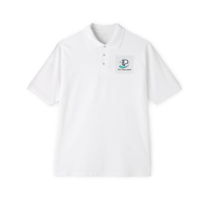 Men's custom piqué polo shirt with Coastal Coffee logo embroidered on chest