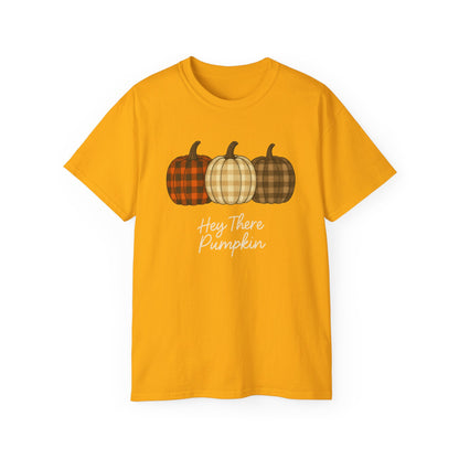 Customizable slogan Pumpkin T-Shirt | Plaid Pumpkin Fall Tee 🍂 | Cute Autumn Outfit | Cozy Fall Shirt | Pumpkin Patch Top | Trending Fall Aesthetic 2025