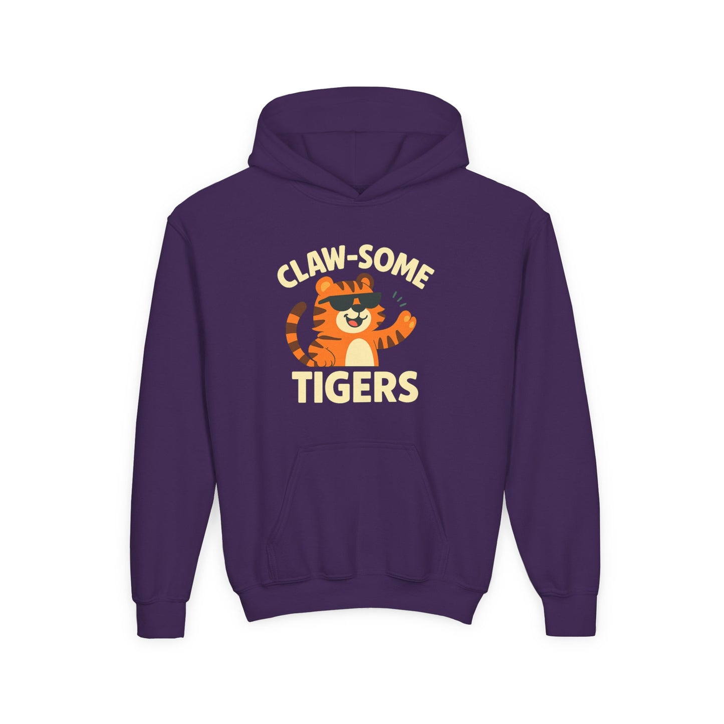 Claw-some Tigers Youth Hoodie, Fun Children's Sweatshirt, Cute Tiger Sweatshirt, Animal Lovers Gift, Perfect for Kids' Parties