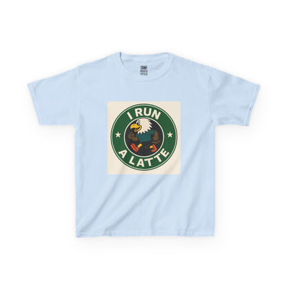 I Run a Latte Shirt – Funny Running Eagle Coffee Lover Tee, Marathon Runner Gift, Fitness & Caffeine Humor Top