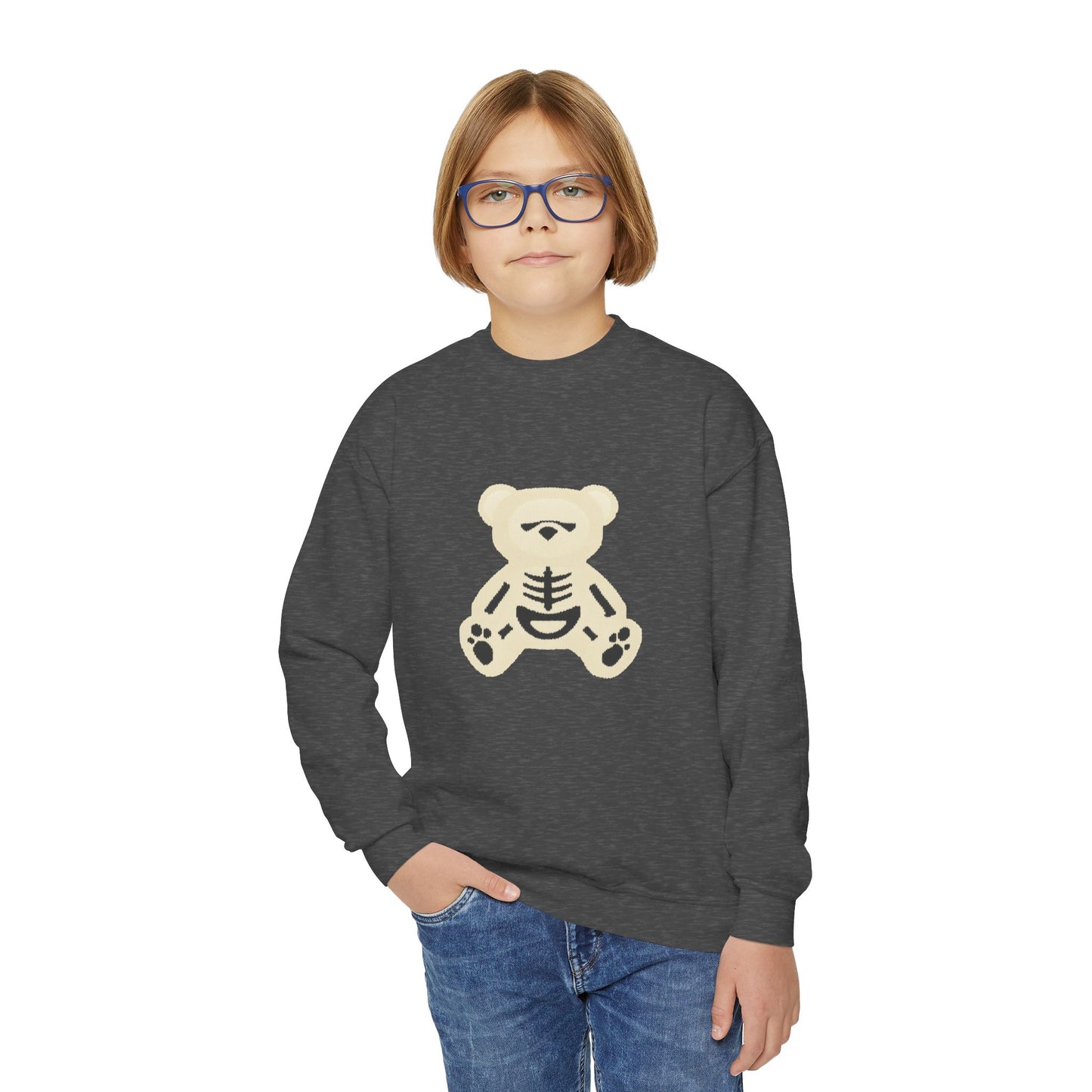 Skeleton Teddy Bear Sweatshirt | Y2K Streetwear Crewneck | Oversized Aesthetic Pullover | Cozy Fall Hoodie | Trending TikTok Outfit 2025