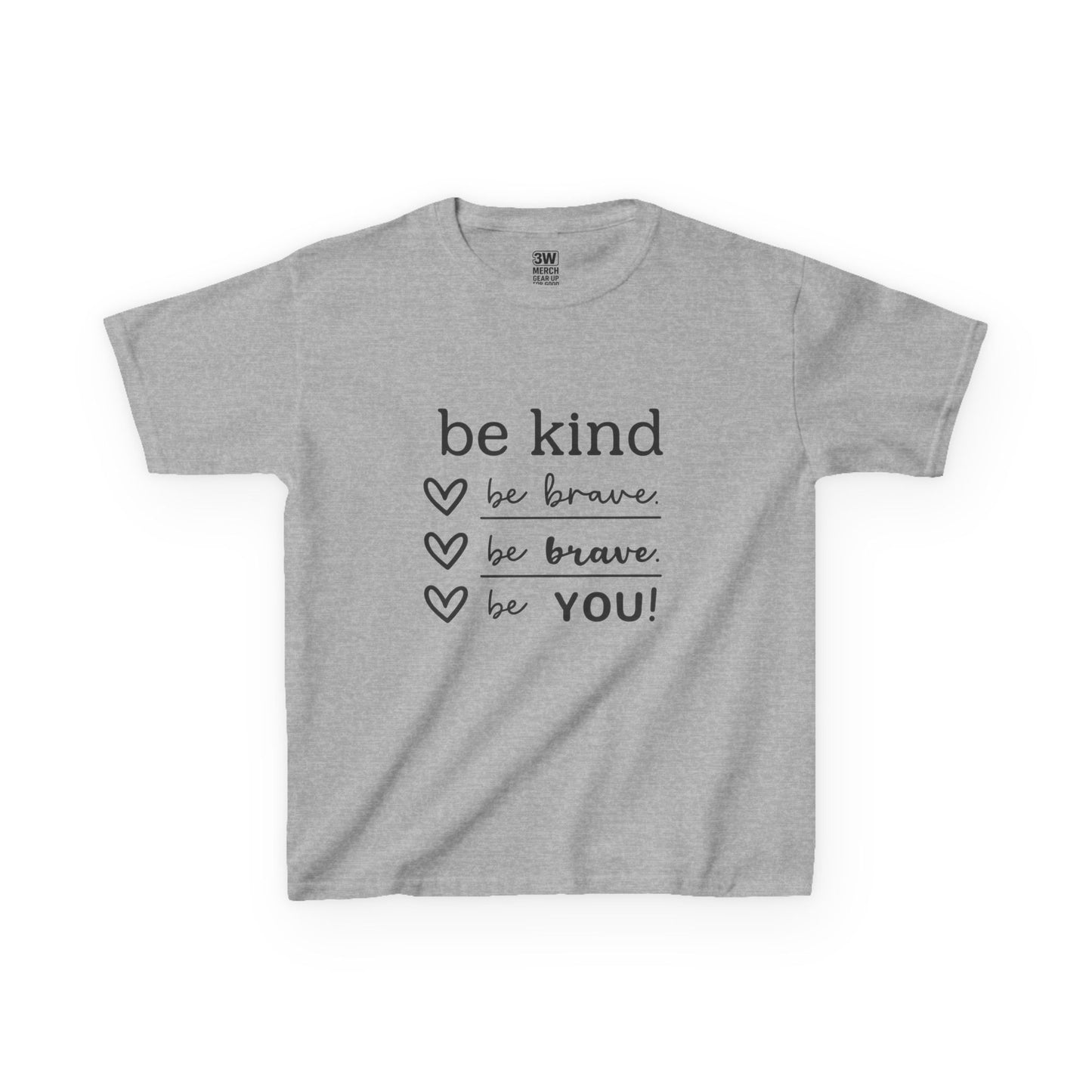 Kids Tee Inspirational Be Kind Be Brave Motivational Shirt Kids Inspirational Tee, for Boys and Girls, Everyday Wear, Gift for Children