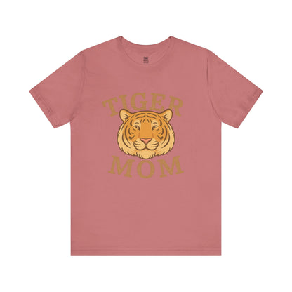 Tiger Mom Short Sleeve Tee, Unisex T-Shirt for Moms, Gift for Mother's Day, Casual Wear, Trendy Animal Tee