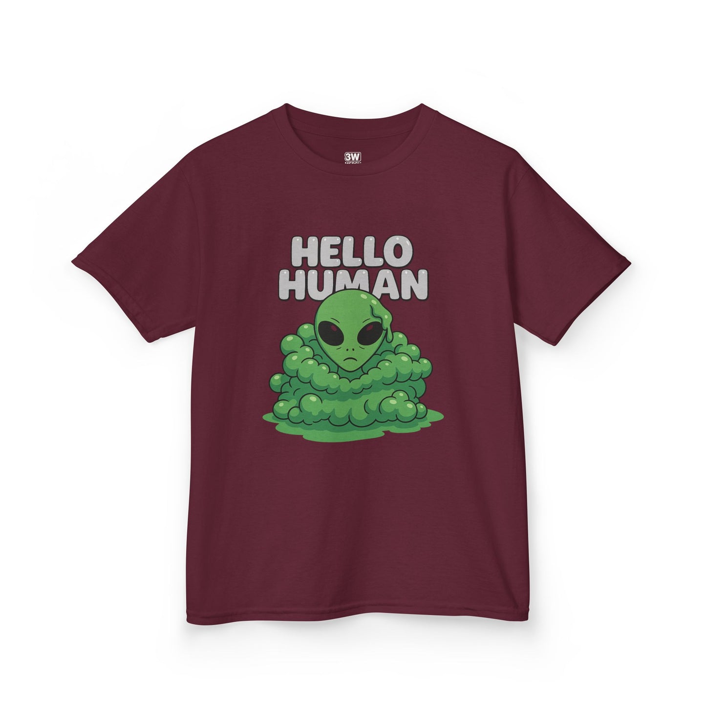 Kids Alien Graphic Tee, Fun Tee for Kids, Cute Monster Shirt, Birthday Gift, Unique Kids Apparel, Hello Human Design