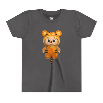 Tiger-Inspired Labooboo Youth Tee, Kids Animal T-Shirt, Fun Playwear, Gift for Birthdays, Woodland Adventure, Back-to-School, Halloween