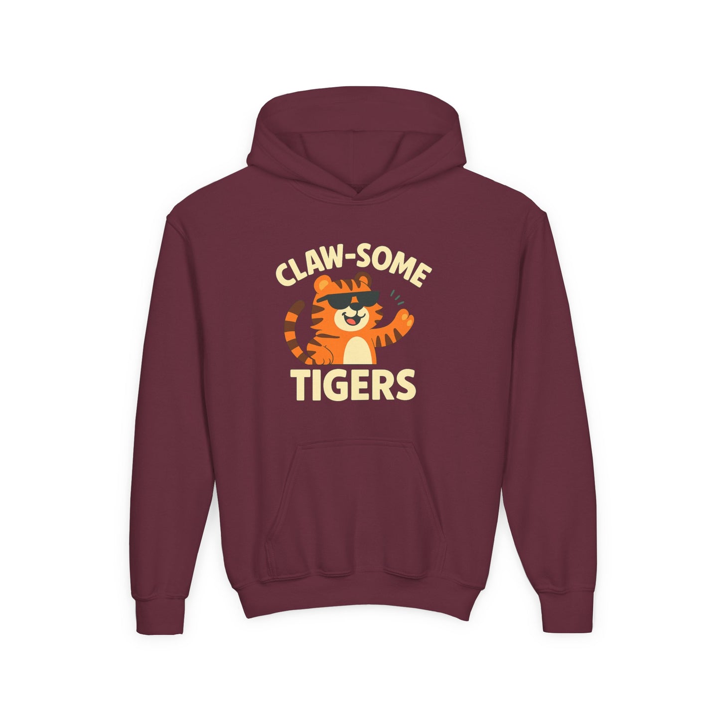 Claw-some Tigers Youth Hoodie, Fun Children's Sweatshirt, Cute Tiger Sweatshirt, Animal Lovers Gift, Perfect for Kids' Parties